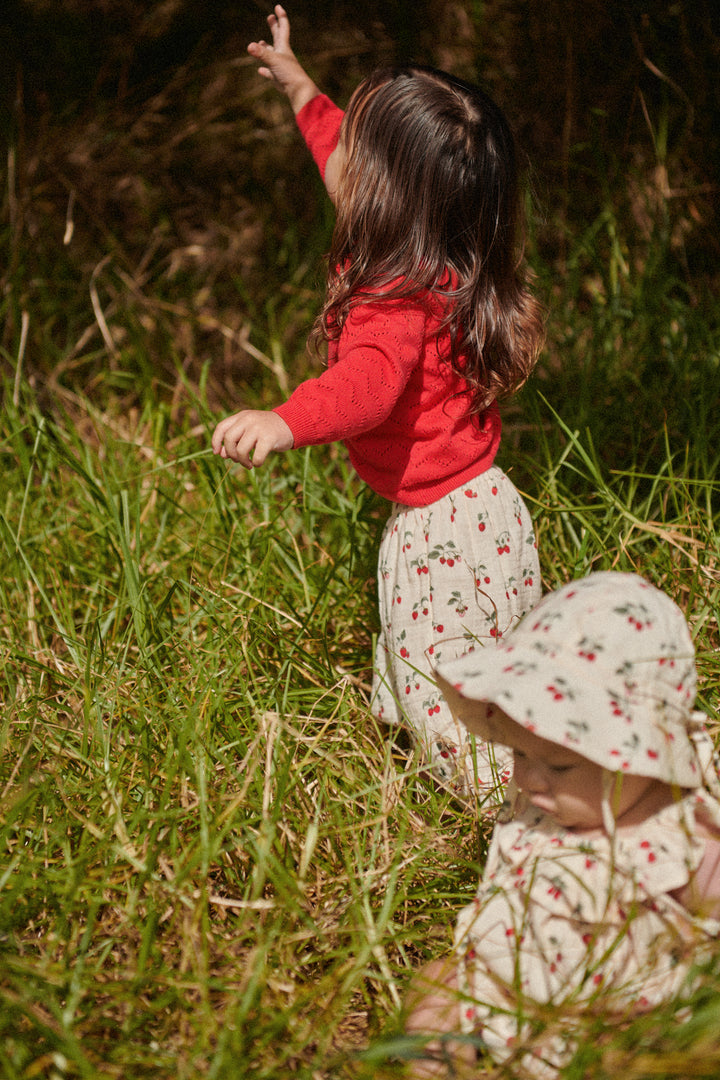 Nature Baby Crinkle Muslin Sunhat - Strawberry Blush