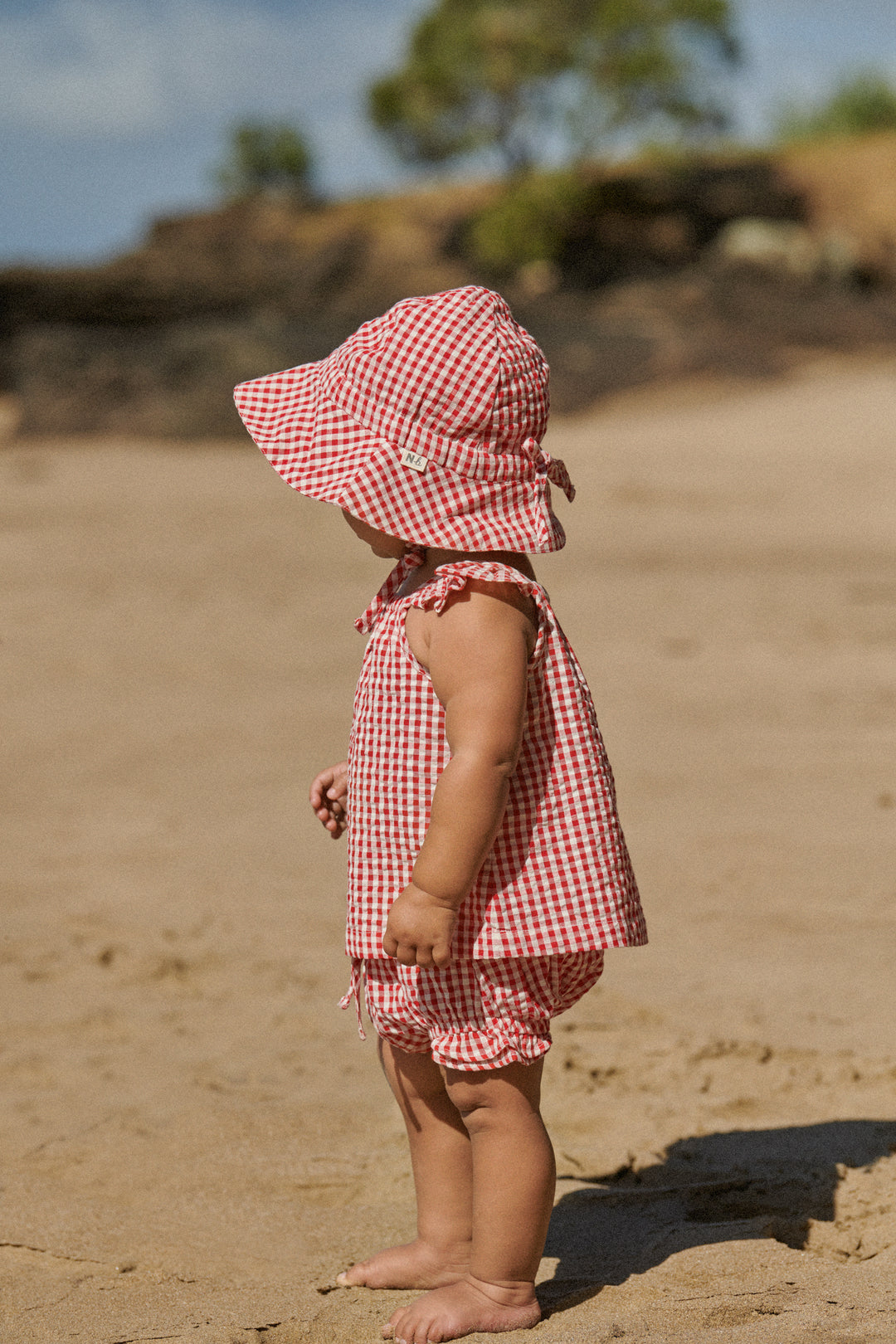 Nature Baby Petal Set Gingham - Red Check