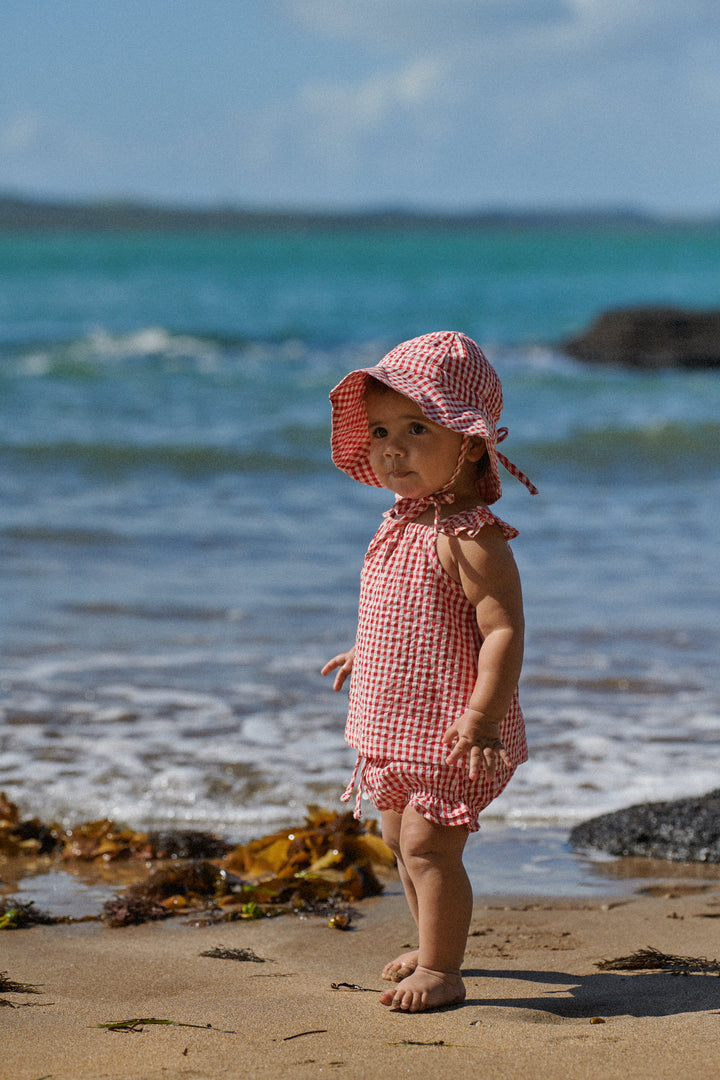 Nature Baby Petal Set Gingham - Red Check