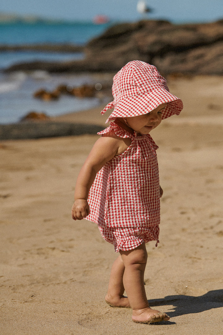 Nature Baby Petal Set Gingham - Red Check