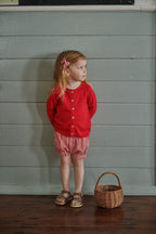 Piper Cardigan - Raspberry Red Pointelle