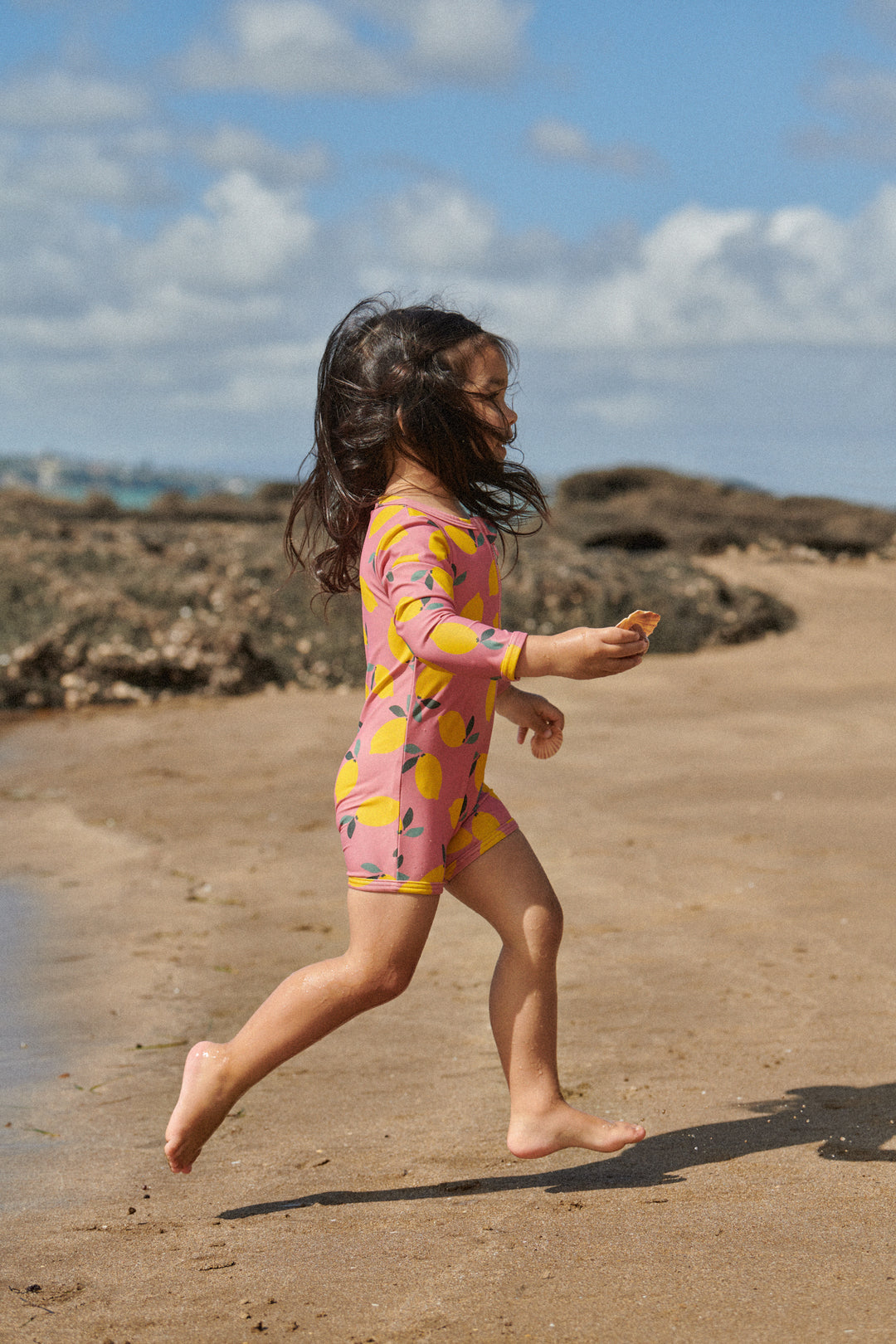 Nature Baby One Piece Bathing Trunks - Lemmony Rose Print
