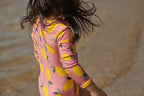 One Piece Bathing Trunks - Lemmony Rose Print