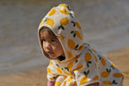 Org Cotton Poncho Towel - Lemon Print Terry