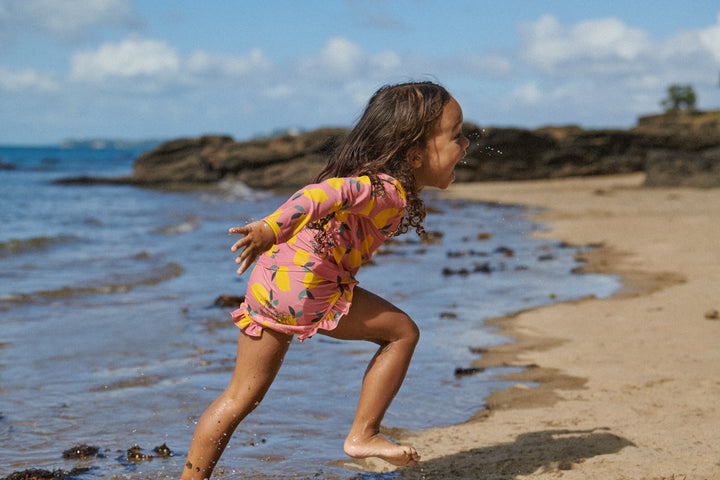 Nature Baby Ruffle Swim Shorts - Lemmony Rose Print