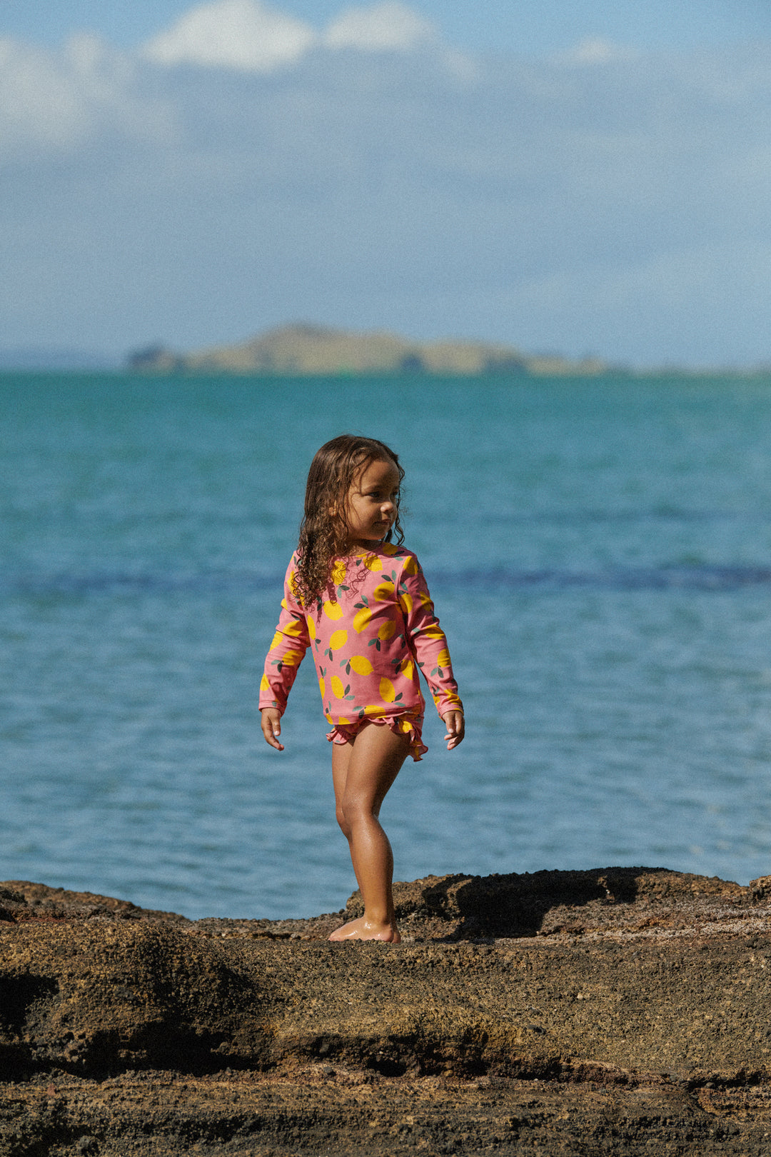Nature Baby Ruffle Swim Shorts - Lemmony Rose Print