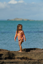 Ruffle Swim Shorts - Lemmony Rose Print
