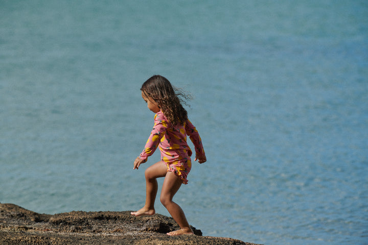 Nature Baby Ruffle Swim Shorts - Lemmony Rose Print