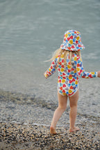 One Piece Bathing Swimsuit - Painted Delphine Print