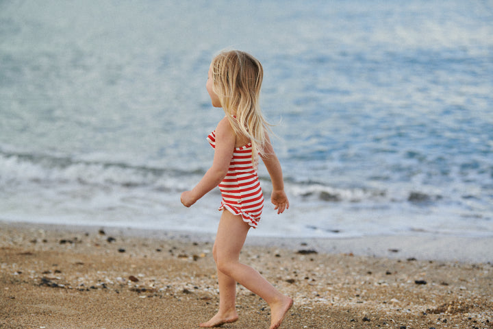 Nature Baby Frill Swimsuit - Red Sea Stripe
