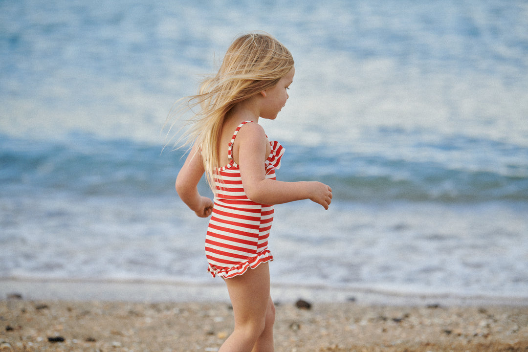 Nature Baby Frill Swimsuit - Red Sea Stripe