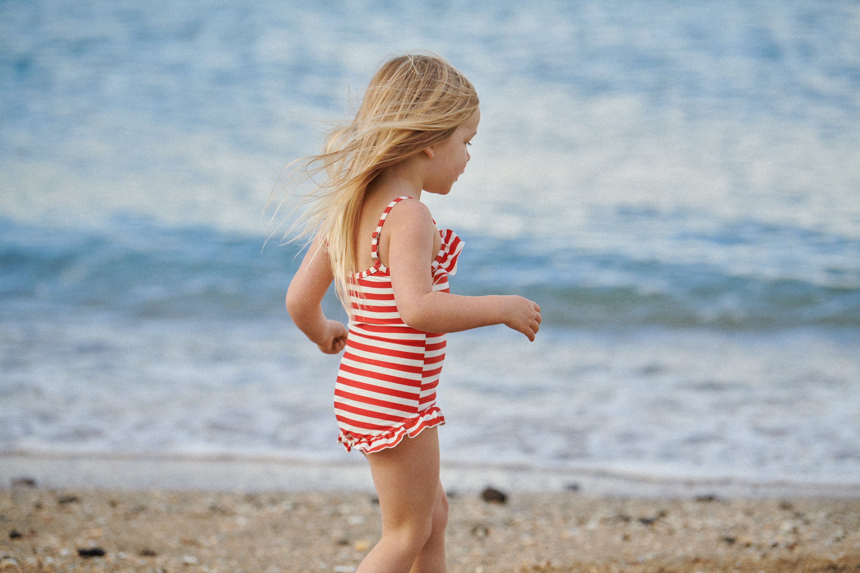 Nature Baby Frill Swimsuit - Red Sea Stripe