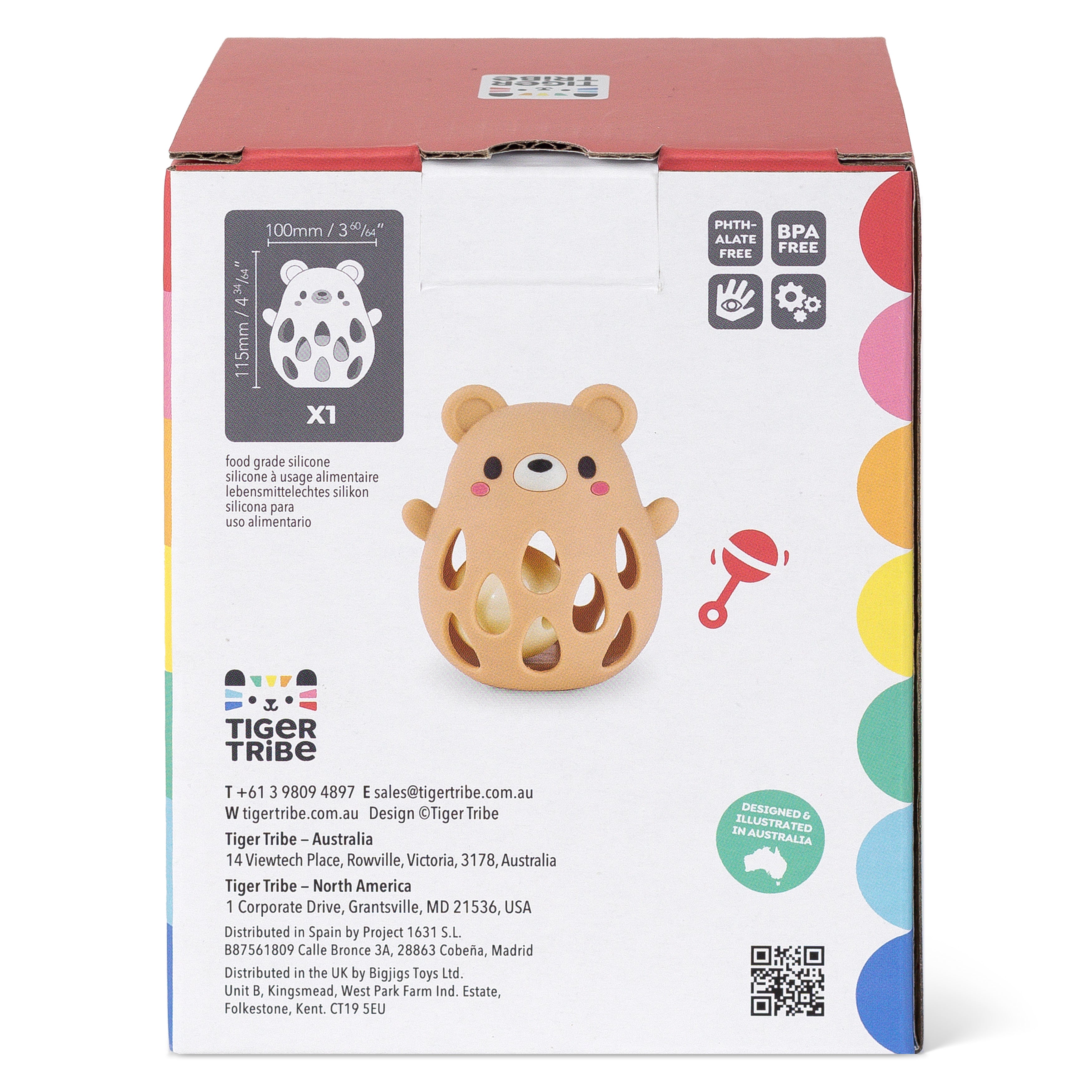 Silicone Rattle - Bear