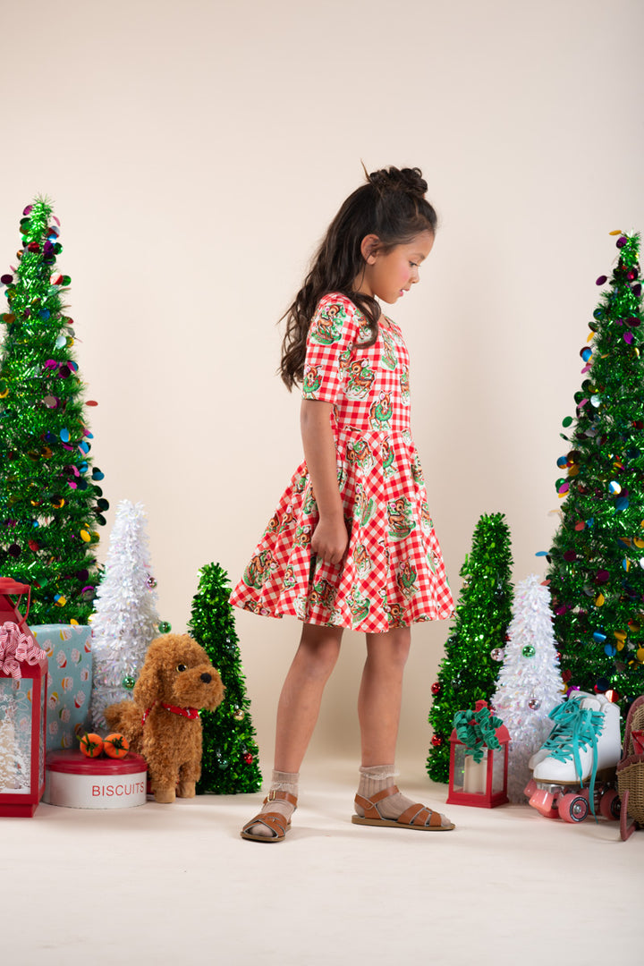 Rock Your Baby Mabel Dress - Reindeer Joy