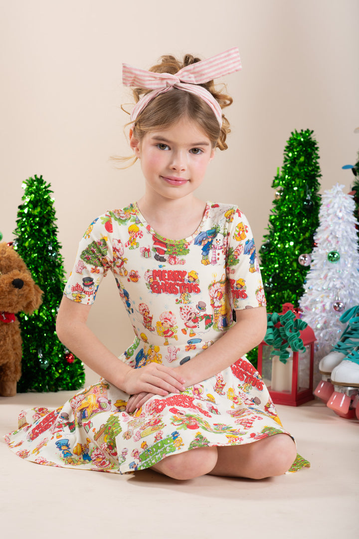 Rock Your Baby Mabel Dress - Strawberry Christmas Cheer