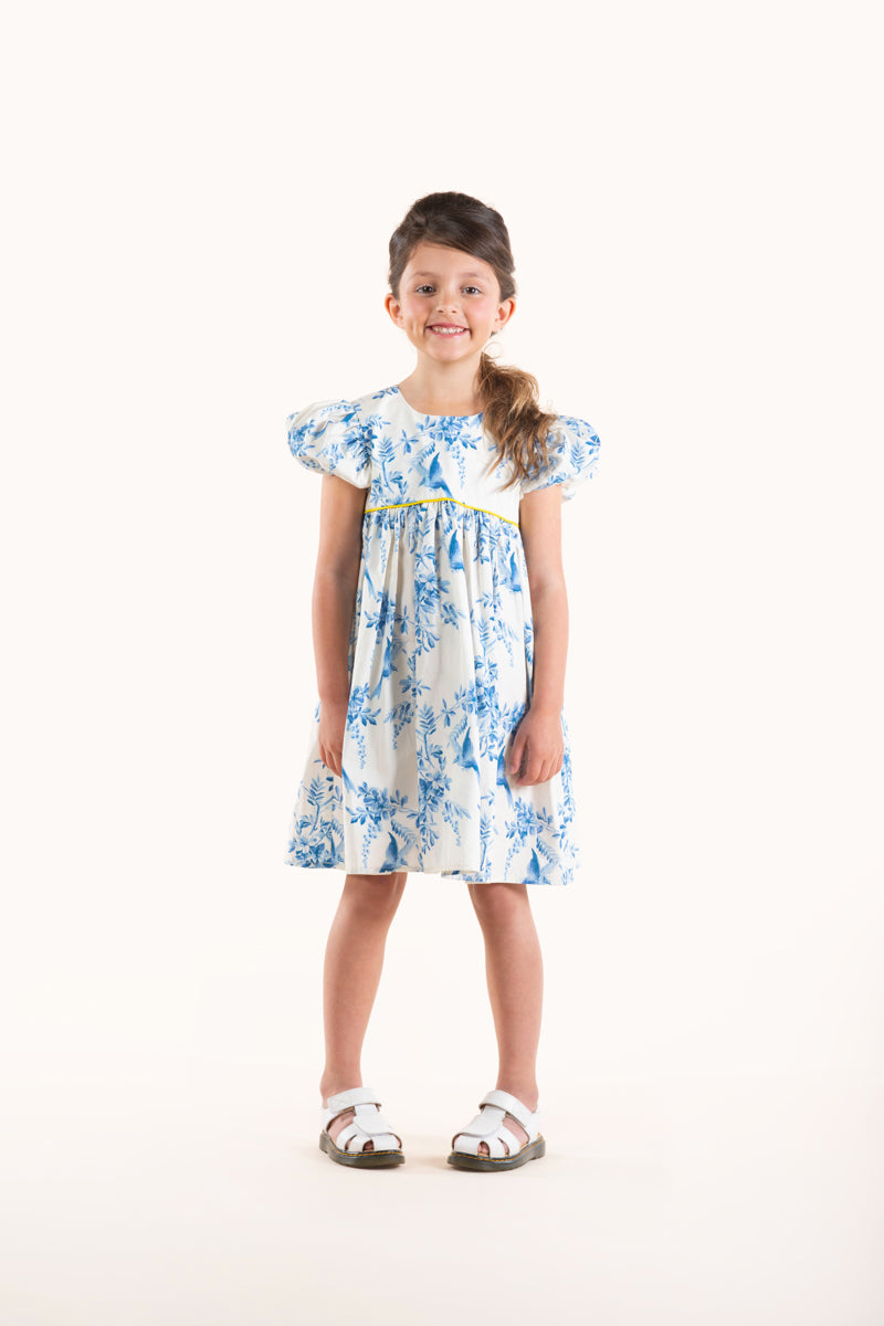 Rock Your Baby Puff Sleeve Dress - Summer Toile