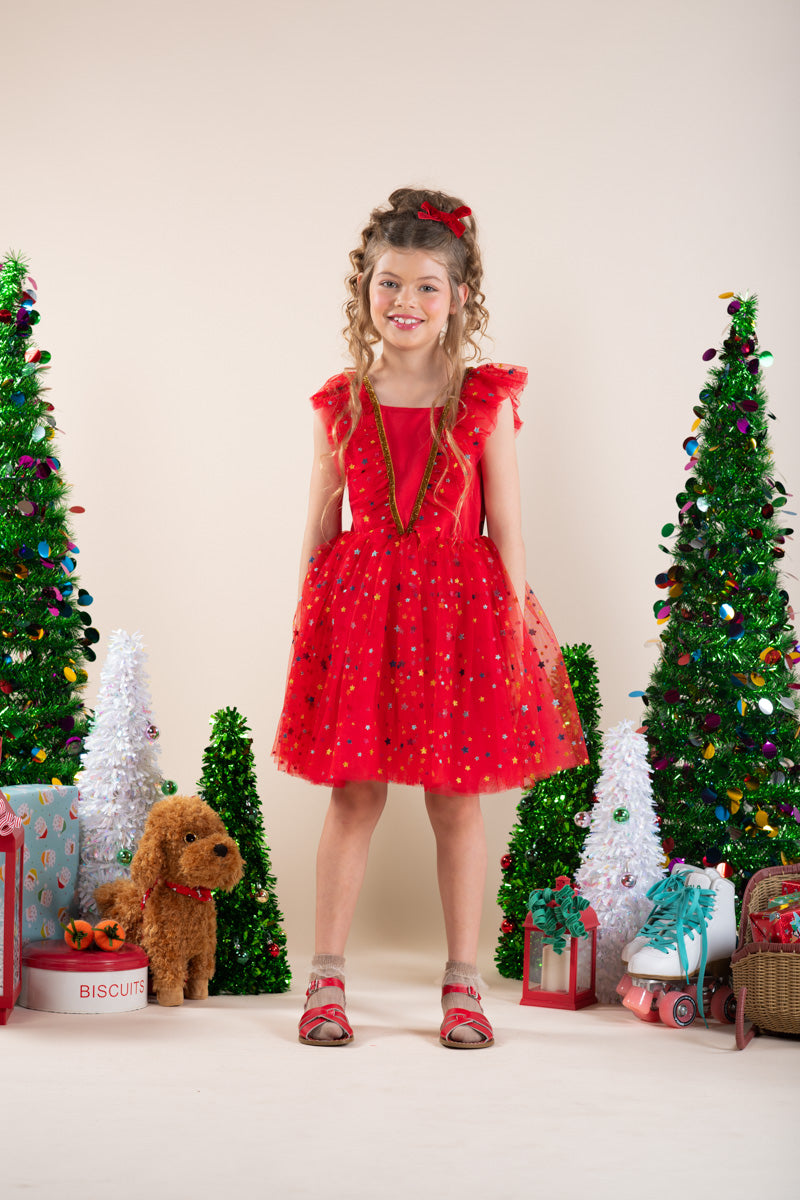 Rock Your Baby Christmas Angel Dress - Red