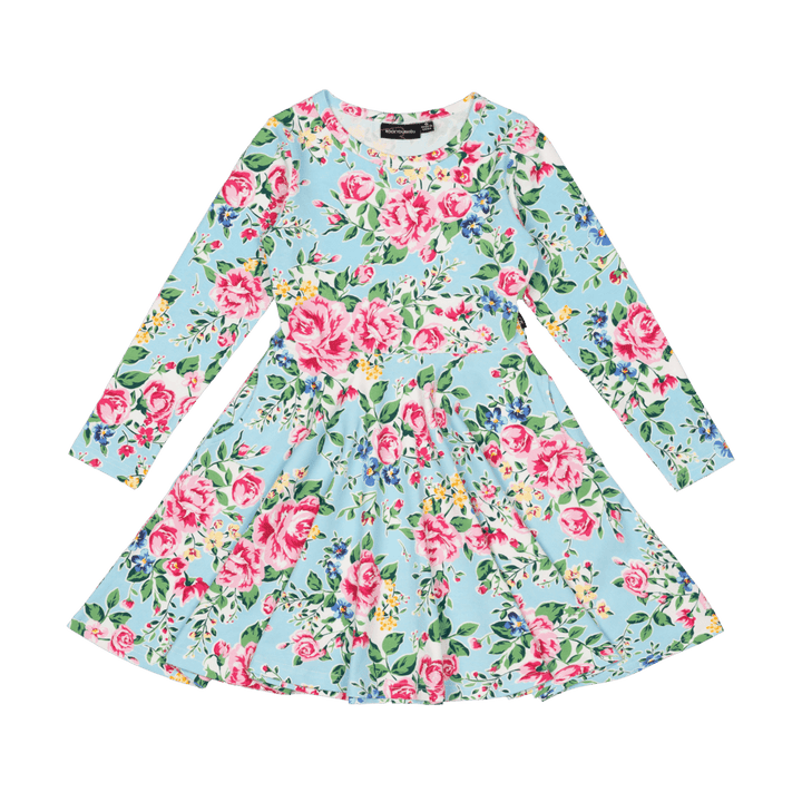 Rock Your Baby Blue Garden Waisted Dress