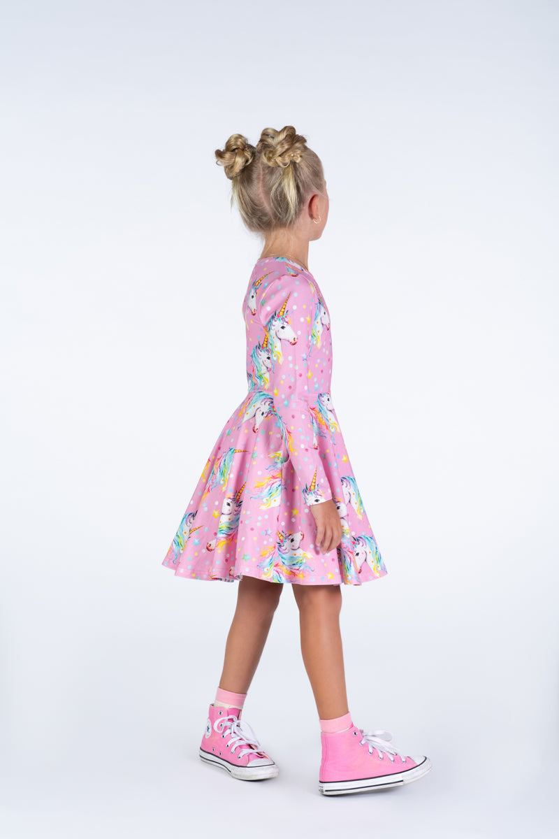 Rock Your Baby Waisted Dress - Dotty Unicorn