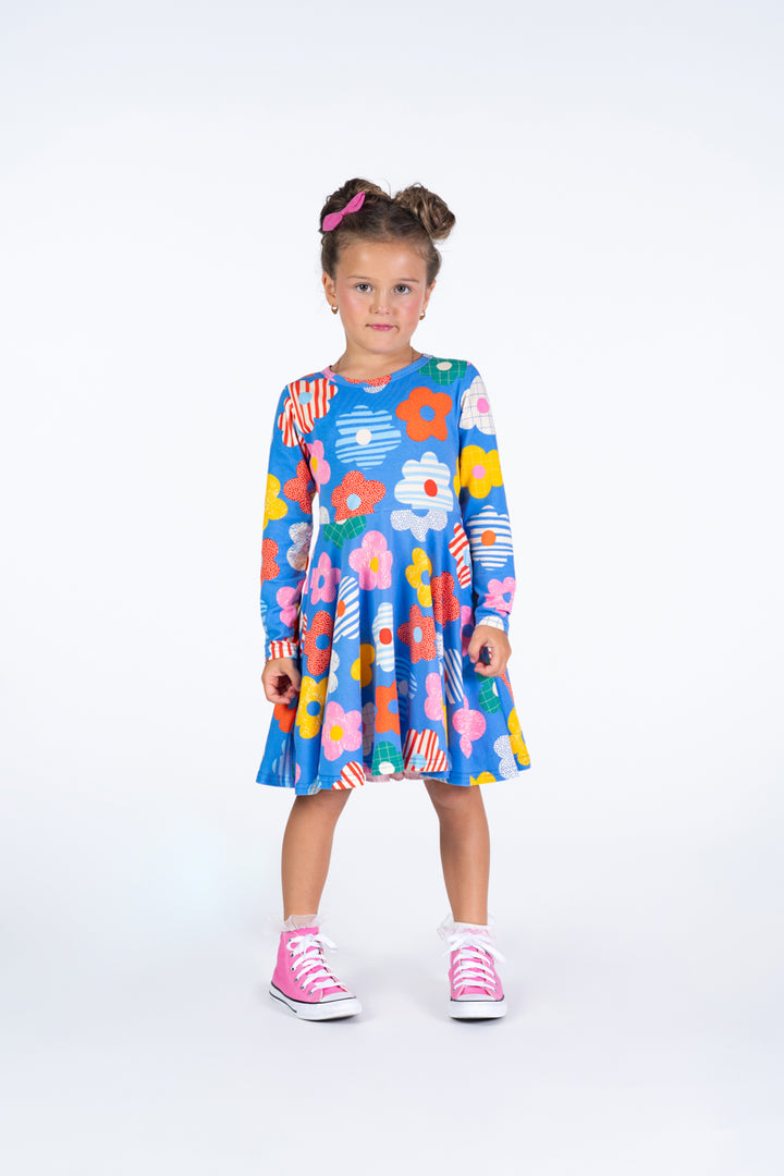 Rock Your Baby Waisted Dress - Happy Flowers