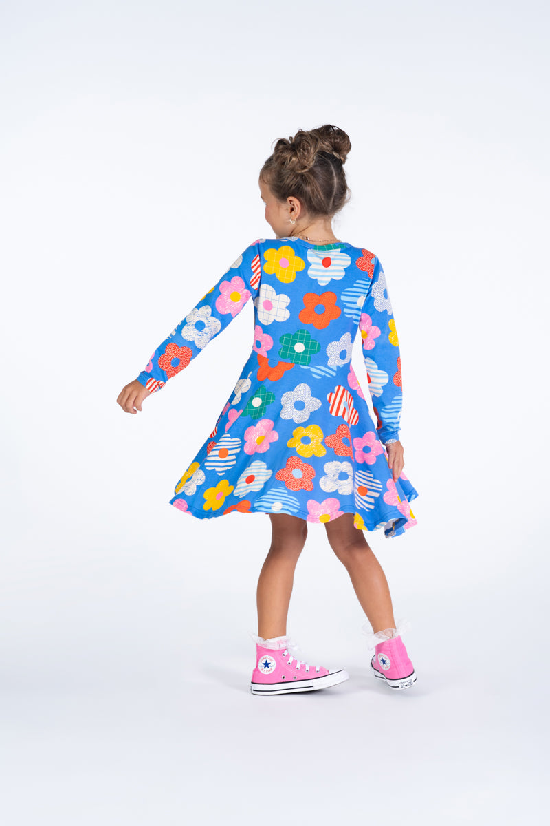 Rock Your Baby Waisted Dress - Happy Flowers