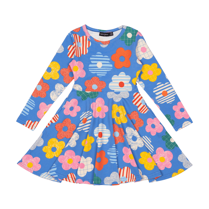 Rock Your Baby Waisted Dress - Happy Flowers