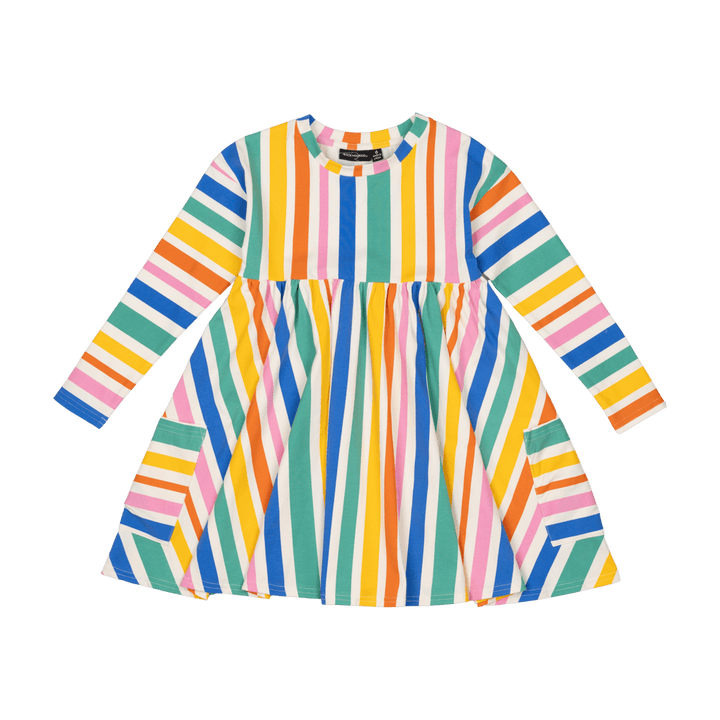 Rock Your Baby Rainbow Stripes Dress