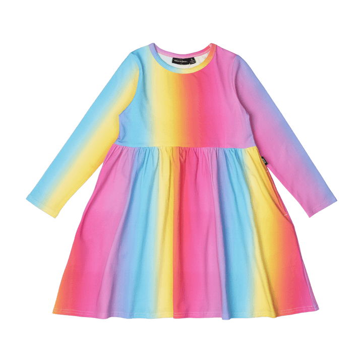 Rock Your Baby Rainbow Long Sleeve Dress