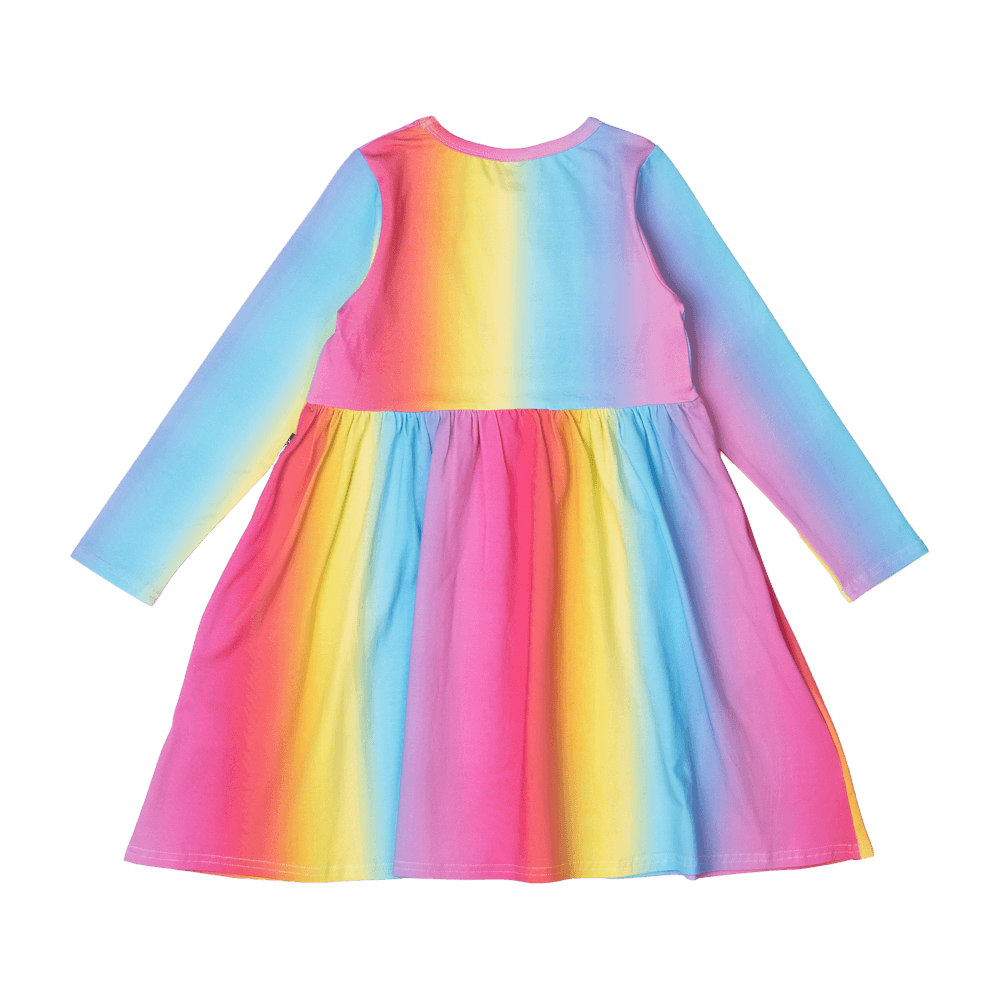 Rock Your Baby Rainbow Long Sleeve Dress