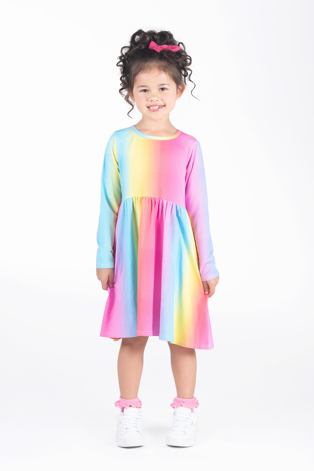 Rock Your Baby Rainbow Long Sleeve Dress