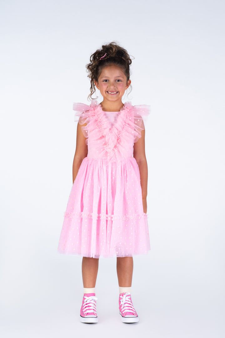 Rock Your Baby Tulle Party Dress - Pink Heart