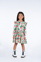Long Sleeve Ruffle Dress - Maletto