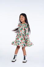 Long Sleeve Ruffle Dress - Maletto