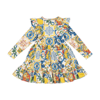 Long Sleeve Ruffle Dress - Sicily