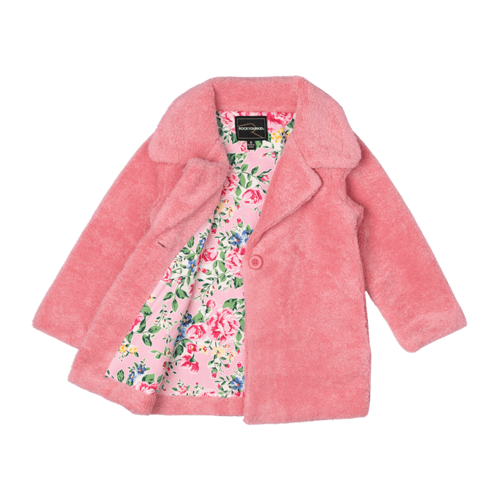 Rock Your Baby Pink Faux Sherpa Jacket