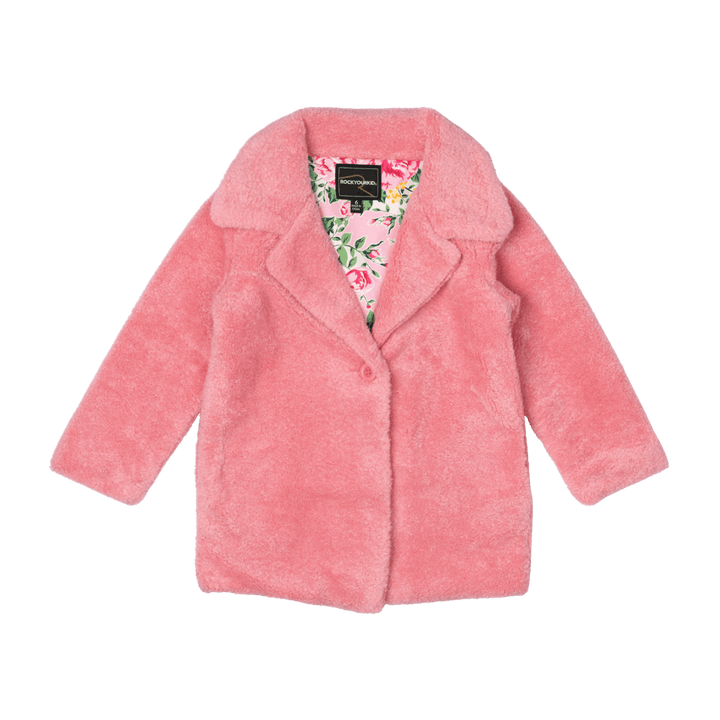 Rock Your Baby Pink Faux Sherpa Jacket