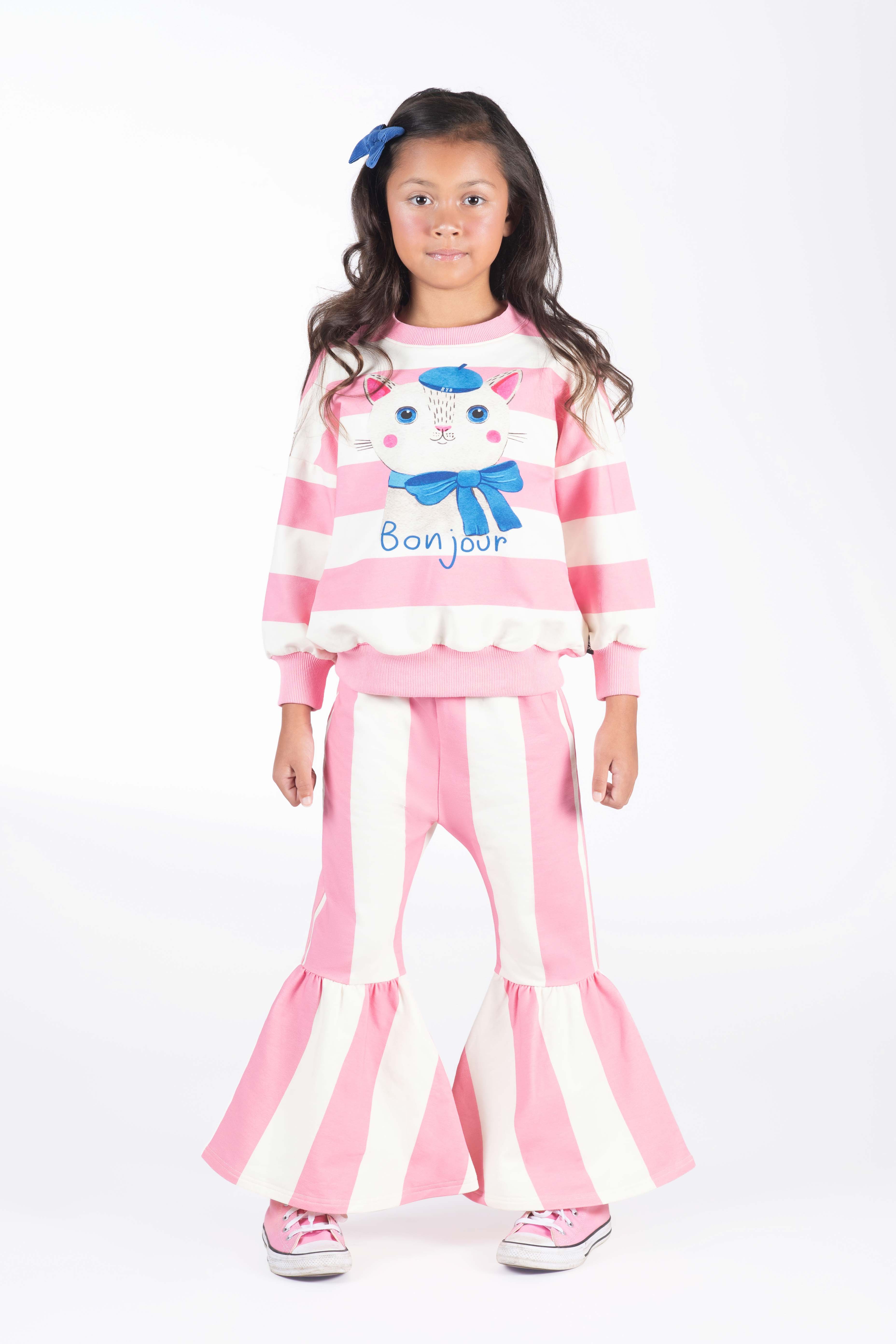 Pink Stripe Flared Trackies