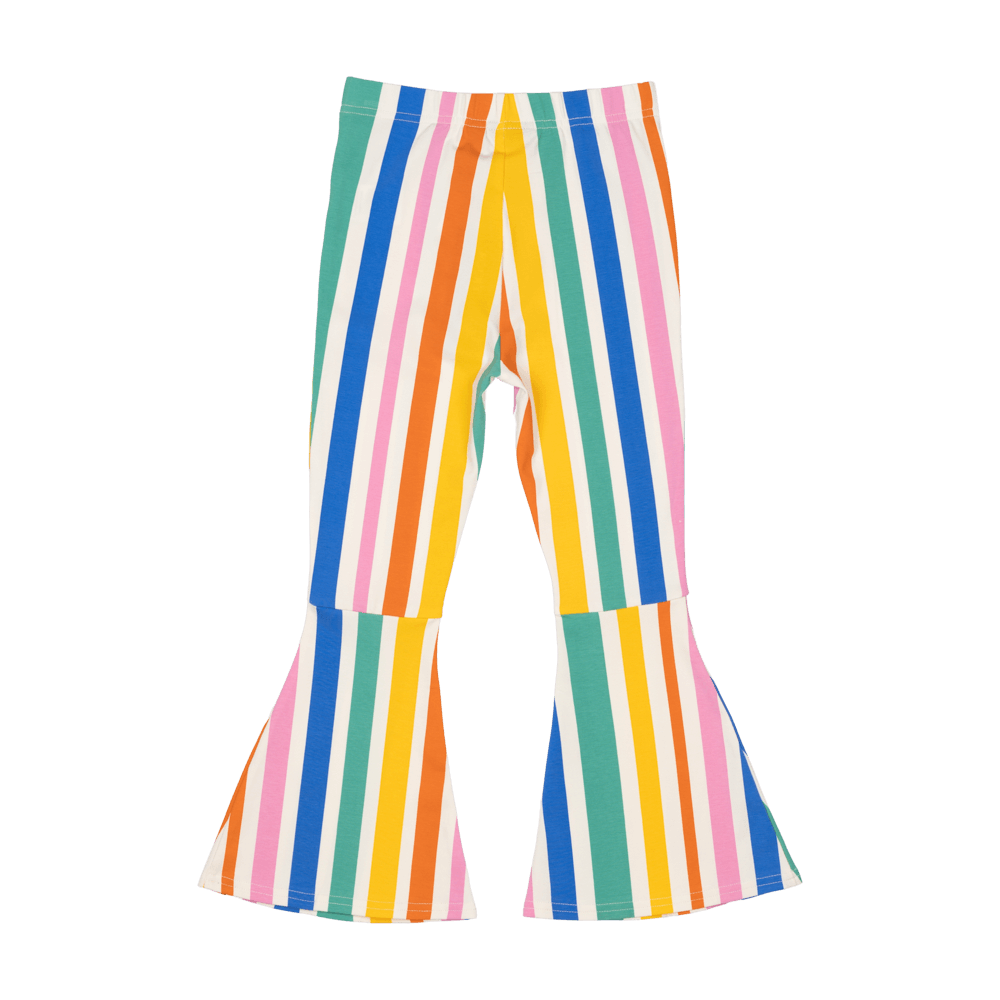 Rock Your Baby Rainbow Stripes High Waisted Flares