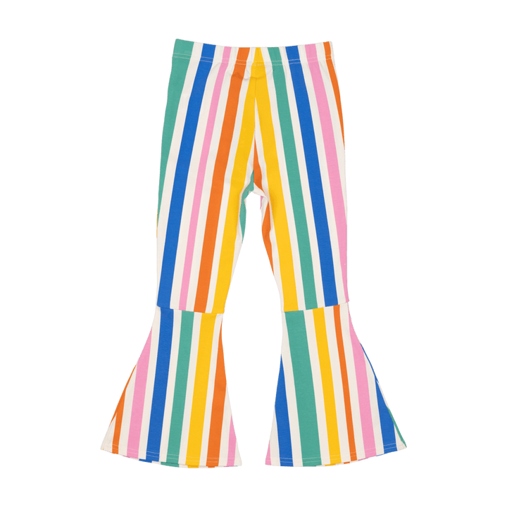 Rock Your Baby Rainbow Stripes High Waisted Flares