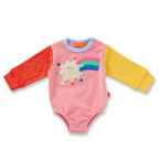 Stars Pink Terry Long Sleeve Bodysuit