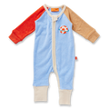 Space Blue Terry Long Sleeve Romper