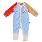 Space Blue Terry Long Sleeve Romper