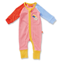 Stars Pink Terry Long Sleeve Romper