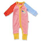 Stars Pink Terry Long Sleeve Romper
