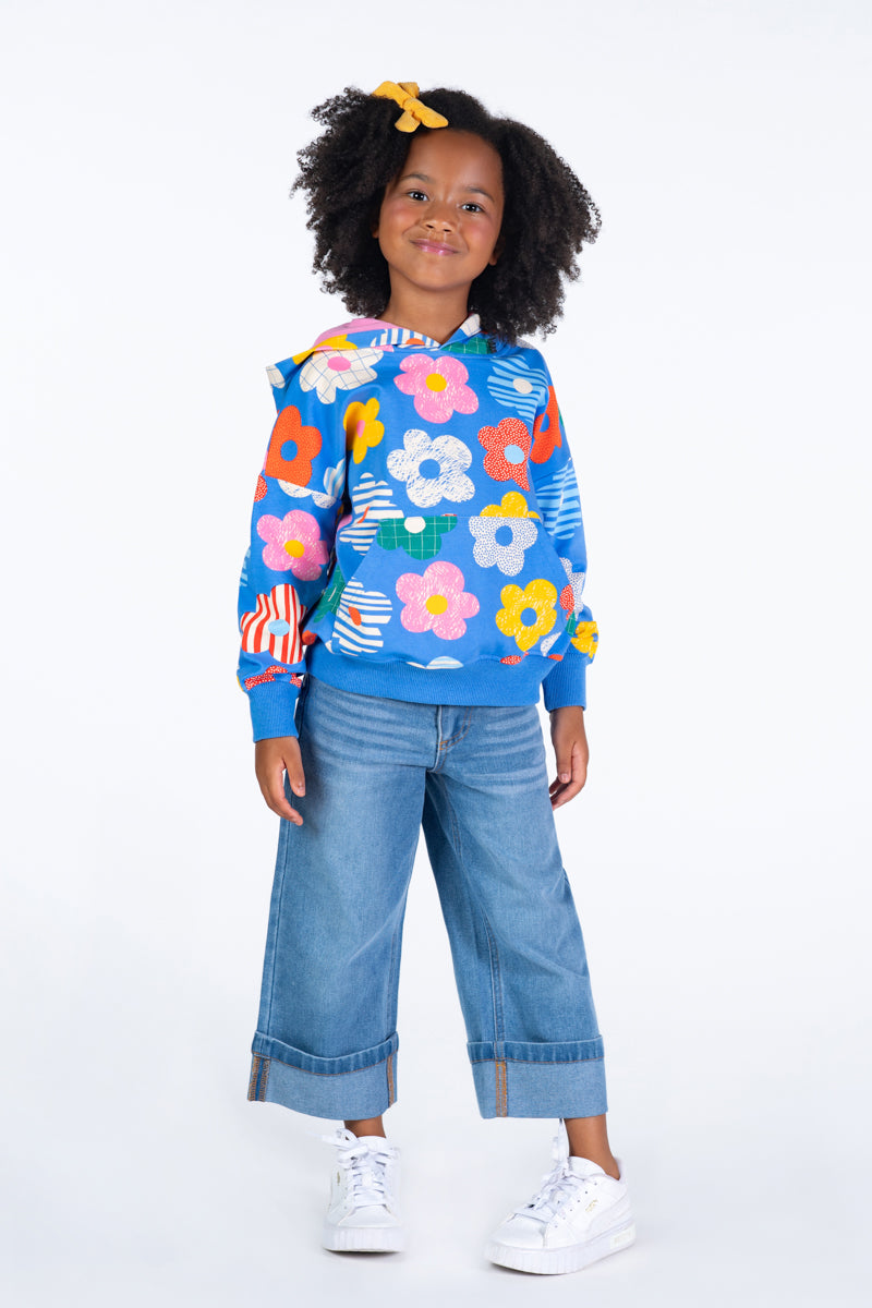 Hooded Sweatshirt - Happy Flowers