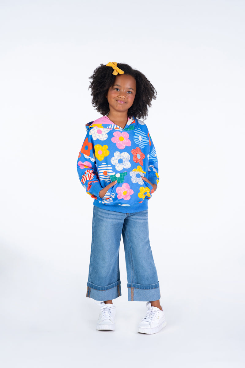 Hooded Sweatshirt - Happy Flowers