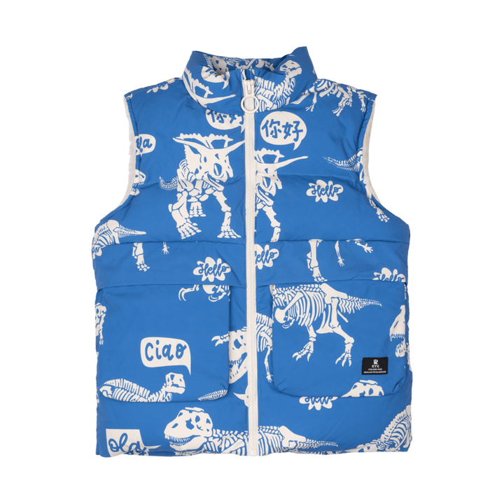 Rock Your Baby Hello Dino Sherpa Lined Padded Vest