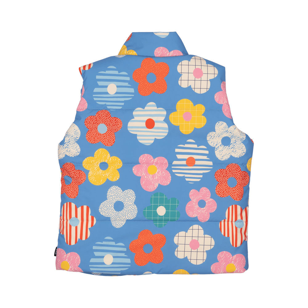 Padded Vest With Lining - Happy Flowers
