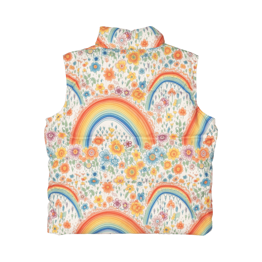 Rock Your Baby Rainbow Floral Padded Vest With Lining