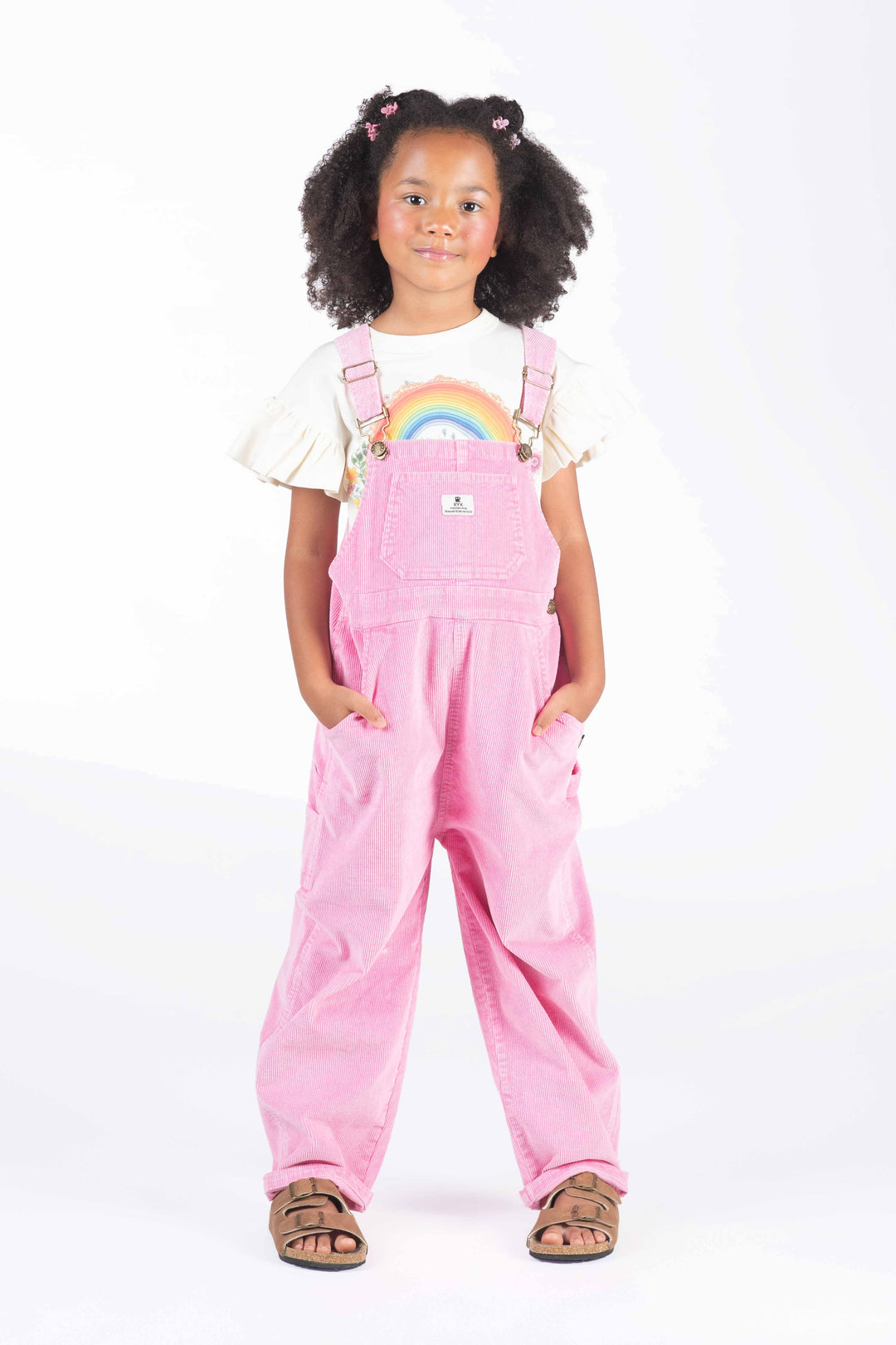 Rock Your Baby Pale Pink Cord Overalls